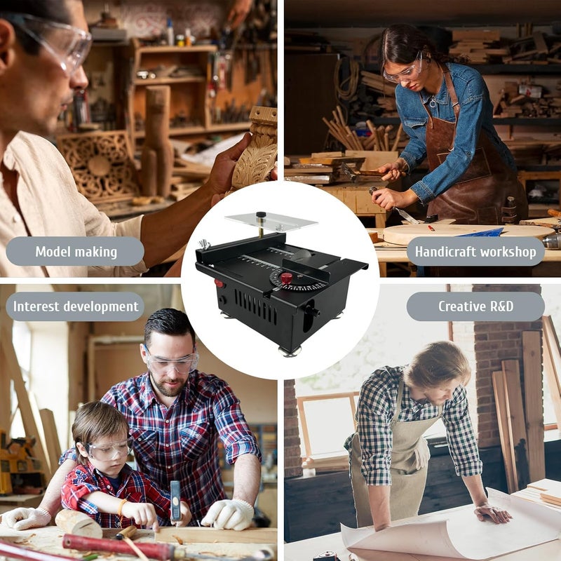AVIF Mini Table Saw for Crafts,Small Table Saw,Multi-Functional Desk Saws,7 Speed Control,Miniature Saws-Adjustable Blade Height,Cutting, Grinding and Polishing All In One(Simplicity) - Image 5
